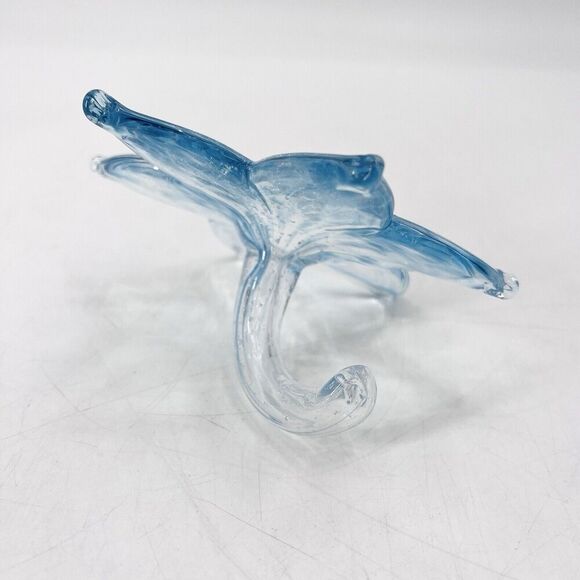 Set of 4 Vintage Murano Blown Glass Flowers Red Green Blue - Picture 13 of 16